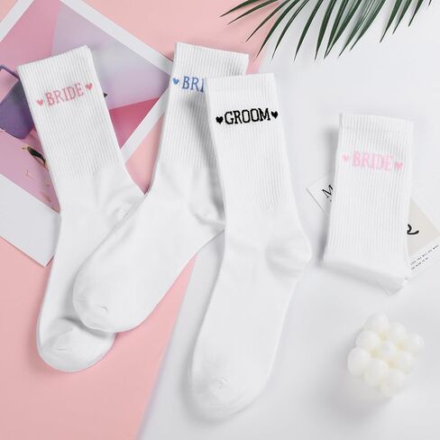 Etercycle Bride Socks, White Blue Bride To Be Something Blue Gift, Soft Cotton Bridal Socks For Women Engagement Wedding Bridesmaid Gifts Bachelorette Party Favor Honeymoon Essentials Decorations in Kuwait