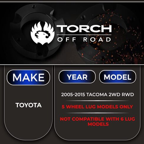 Torch 3 "مجموعة الرفع الأمامية لعام 2005-2015 Toyota Tacoma 2WD RWD - نماذج مع 5 نمط من عجلة العجلة in Saudi Arabia