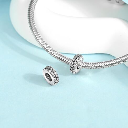 Artcharm 2pc مقطع الفاصل سحر الأساور للنساء 925 الجنيه الفضة الأزرق الأزرق الأبيض سدادة سدادة سدادة in Kuwait