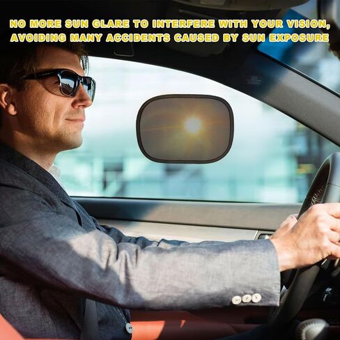 2 PCS Window Window ، Miniature Static Cling Windshield Sun Visor لقيادة درع الوهج ، وحماية من الوهج بالشمس للقيادة الآمنة ، نافذة الجانبية التلقائية على السائق in Saudi Arabia