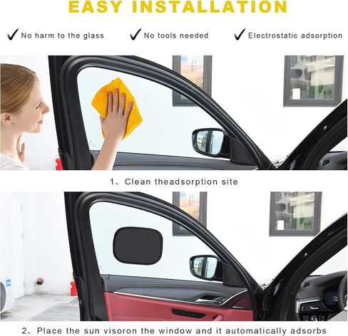 2 PCS Window Window ، Miniature Static Cling Windshield Sun Visor لقيادة درع الوهج ، وحماية من الوهج بالشمس للقيادة الآمنة ، نافذة الجانبية التلقائية على السائق in Saudi Arabia