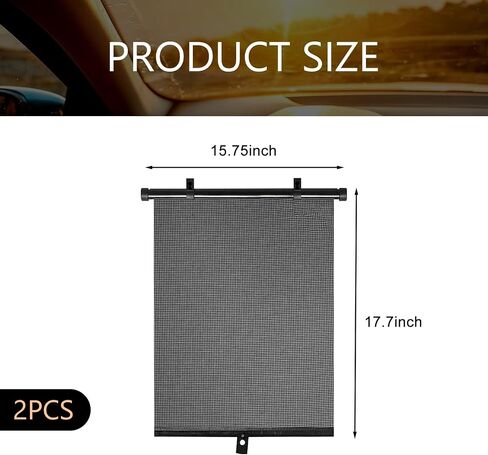 2 PCS نافذة السيارة الظل ، ظل نافذة الطفل ، حماية من أشعة الشمس العزل الحراري القابل للسحب النافذة الجانبية واقي Sunshade للأطفال ، وملحقات السفر حماية ركاب الطفل (أسود #M) in Kuwait