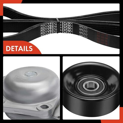 A-Premium Engine Serpentine Belt Drive Kit Compatible with Ford F-150, F-250 F-350 F-450 F-550 Super Duty, E-150 E-350 Econoline Club Wagon, Excursion & Starcraft Bus Starlite - 4.6L 5.4L 6.8L in Saudi Arabia