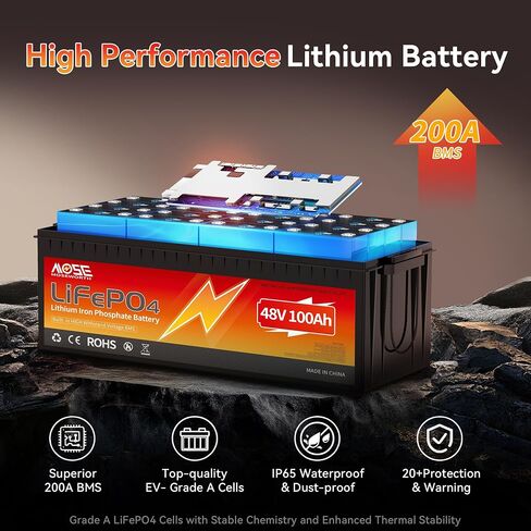 24v 60Ah LiFePO4 Lithium Battery - Low-Temp Protection,5000+ Cycles -Group 24 Grade A Lithium Iron Phosphate Battery cells, Rechargeable Battery for Trolling Motor, RV, Boat/Marine, Solar in Saudi Arabia