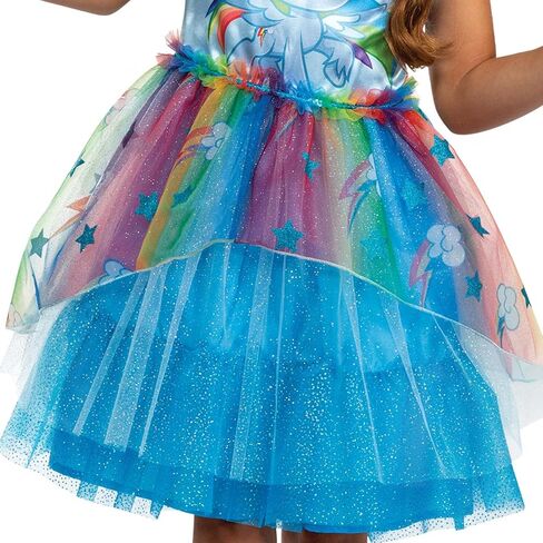 Rainbow Dash Costume for Girls, Official My Little Pony Deluxe Kids Character Dress Outfit in Saudi Arabia
