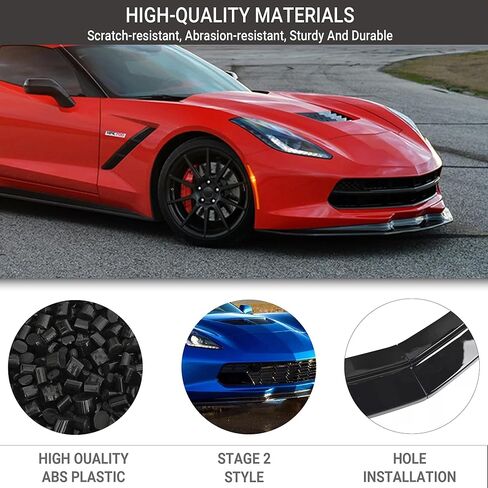 لعام 2014-2019 C7 Corvette Gloss Black Front Lip/Z06/Z51/Grand Sport (Not Fits ZR1) STG Pront Presper Lip Spoiliter Spoiler Dyler Body Body Kit Corvette C7 Chin Copler in Kuwait
