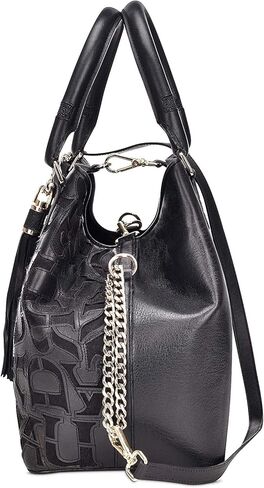 حقيبة يد نسائية من كوادرا مصنوعة من الجلد الطبيعي مع جلد ستينغراي أصلي باللون الأسود in Kuwait