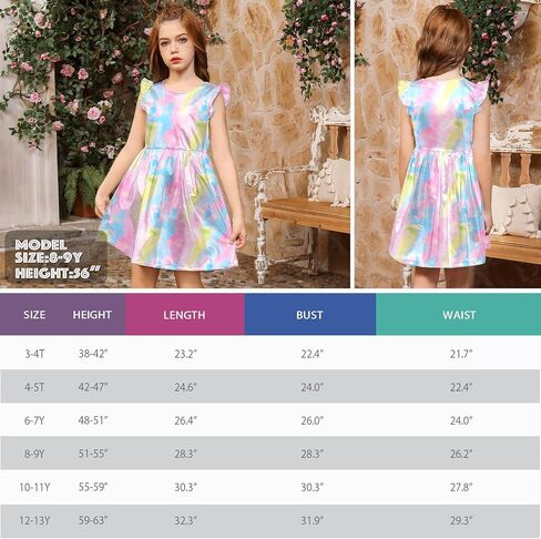 QPANCY Girls Party Dress Ruffle Sleeve Shiny Metallic Dresses Kids Disco Prom Outfits in Saudi Arabia