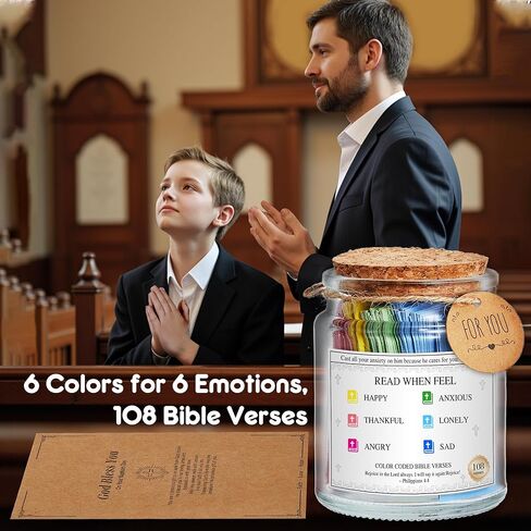 Bible Verse Jar,Read Me When Bible Verses Jar for Emotions and Feelings,Father's Day Gift For Dad,Christian Gift For Women,Men,Christian Gifts For Women,Religious Graduation gift,Birthday gifts in Saudi Arabia