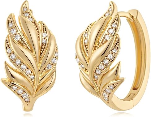 MYEARS Women Flower Earrings Gold Huggie Hoop Quartet Sleeper 14K Gold Filled Small Simple Handmade Hypoallergenic Everyday Jewelry in Kuwait