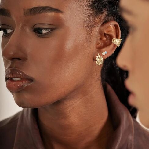 MYEARS Women Flower Earrings Gold Huggie Hoop Quartet Sleeper 14K Gold Filled Small Simple Handmade Hypoallergenic Everyday Jewelry in Kuwait