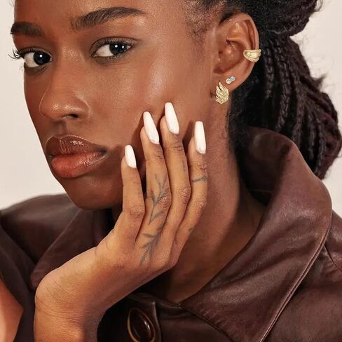 MYEARS Women Flower Earrings Gold Huggie Hoop Quartet Sleeper 14K Gold Filled Small Simple Handmade Hypoallergenic Everyday Jewelry in Kuwait