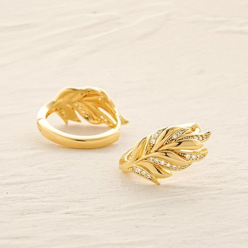 MYEARS Women Flower Earrings Gold Huggie Hoop Quartet Sleeper 14K Gold Filled Small Simple Handmade Hypoallergenic Everyday Jewelry in Kuwait