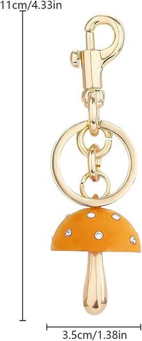 Mushroom Bag Charm Keychain with Smaller Crystals Cute Purse Accessory for Women in Kuwait