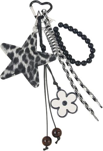 سلاسل مفاتيح حقيبة طباعة الفهد للنساء ، مجموعة سحر سلسلة Keychain من أجل حقيبة يد حقيبة يدك Y2K زخرفة معلقة in Kuwait