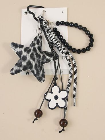 سلاسل مفاتيح حقيبة طباعة الفهد للنساء ، مجموعة سحر سلسلة Keychain من أجل حقيبة يد حقيبة يدك Y2K زخرفة معلقة in Kuwait