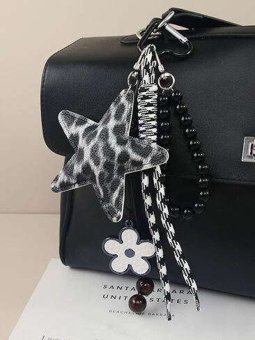 سلاسل مفاتيح حقيبة طباعة الفهد للنساء ، مجموعة سحر سلسلة Keychain من أجل حقيبة يد حقيبة يدك Y2K زخرفة معلقة in Kuwait