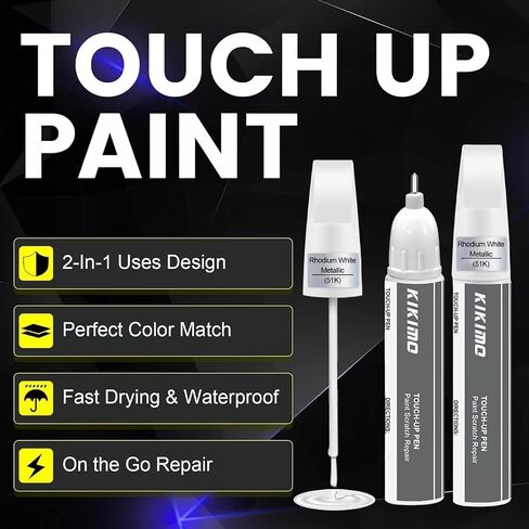 Kikimo for Mazda Touch Up Paint (Soul Red Crystal Metallic (46V)) ، مجموعة إصلاح الطلاء للسيارات لـ Mazda ، 2 في 1 خدوش إصلاح مع قلم وفرشاة ، مطابقة للألوان لإصلاح سريع وسهل in Kuwait