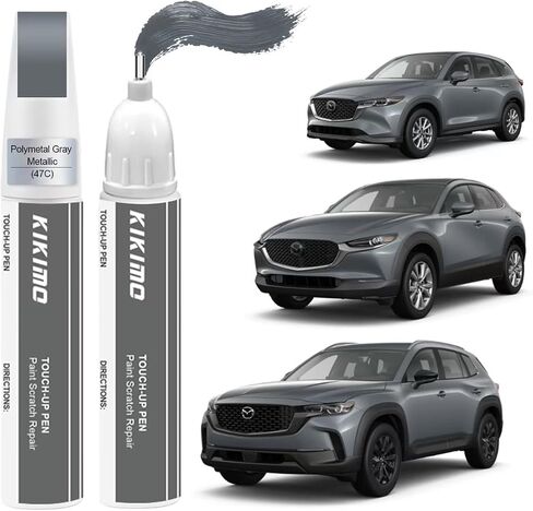 Kikimo for Mazda Touch Up Paint (Soul Red Crystal Metallic (46V)) ، مجموعة إصلاح الطلاء للسيارات لـ Mazda ، 2 في 1 خدوش إصلاح مع قلم وفرشاة ، مطابقة للألوان لإصلاح سريع وسهل in Kuwait