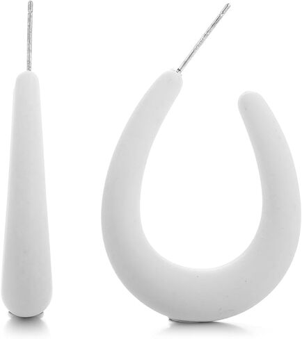Acrylic Teardrop Hoop Earrings for Women, Colorful Oval Statement Earrings Lightweight Trendy Jewelry in Saudi Arabia