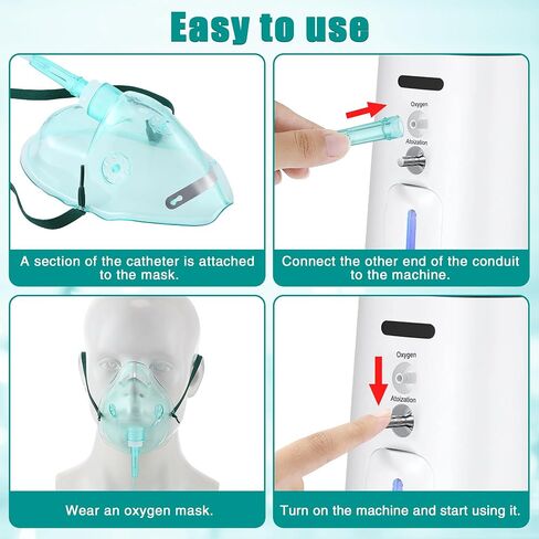 Geiserailie 2 Pack L Size Oxygen Mask with 6.6 Ft Tubing and Adjustable Elastic Strap, Adult Oxygen Mask with Tubing, Oxygen Masks for Face Adult in Saudi Arabia