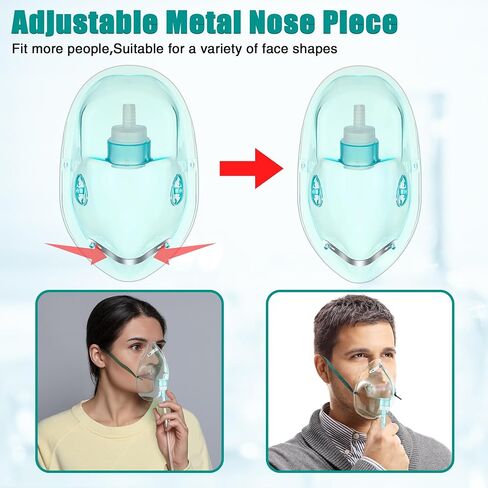 Geiserailie 2 Pack L Size Oxygen Mask with 6.6 Ft Tubing and Adjustable Elastic Strap, Adult Oxygen Mask with Tubing, Oxygen Masks for Face Adult in Saudi Arabia