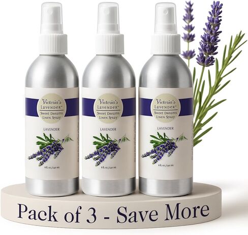 Victoria's Lavender Pillow and Linen Spray Sleep Better Tonight, Pure Lavender Essential Oil Handmade in Oregon, Made in USA (8 oz) in Saudi Arabia