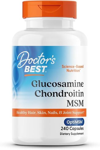 Doctor's Best Glucosamine Chondroitin Msm with OptiMSM Capsules, Supports Healthy Joint Structure, Function & Comfort, Non-GMO, Gluten Free, Soy Free, 240 Count (Pack of 1) in Saudi Arabia
