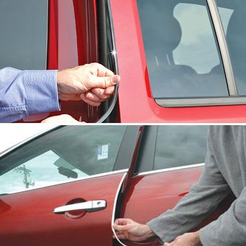 Chrome Car Door Edge Guard Two 27 Inch Carded Strips Full Size U Shape in Saudi Arabia
