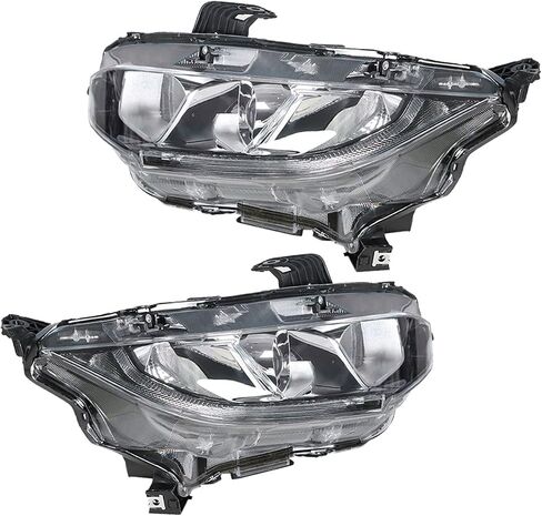 munirater Driver & Passenger Side Chrome Projector Headlight Assembly Replacement for Civic 2016 2017 2018 Halogen Headlight in Saudi Arabia