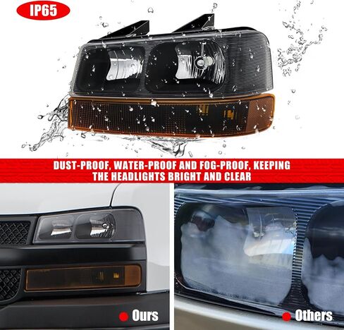 مجموعة مصباح الأمامي متوافق مع Chevy Express GMC Savana 1500 2500 3500 4500 2003-2024 Clear Lens Black Housing Amber Reflector Present in Saudi Arabia