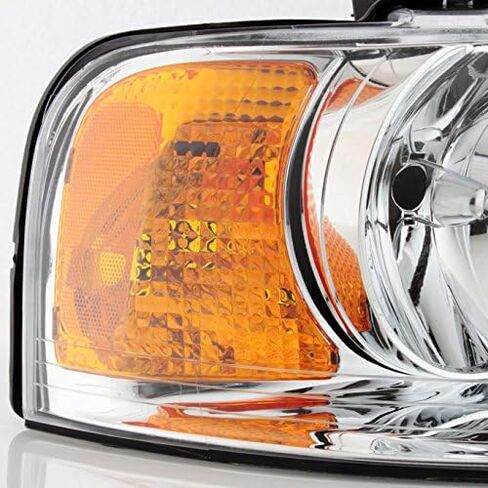 Akkon - من أجل 03-06 Ford Expedition Chrome المصابيح الأمامية الصافية المصابيح الأمامية زوج البديل المباشر اليسار + اليمين in Kuwait