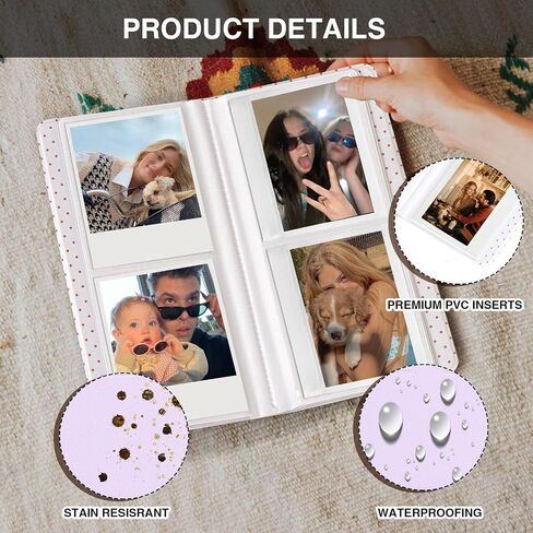 Photo Album for Polaroid I-Type/NOW/Fujifilm Instax Link Wide/Wide 300/400/210/OneStep/OneStep+/OneStep 2/Originals 600/I-Type Film Camera 3.5x4.3 Inch Film 64 Pockets Book Binder (BLACK) in Saudi Arabia