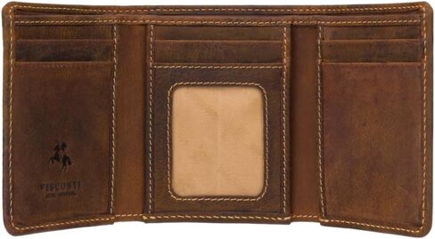 Hunter Collection Apache Leather Tri-Fold Wallet in Oiled Leather RFID Blocking 700 (Oil Tan) in Saudi Arabia