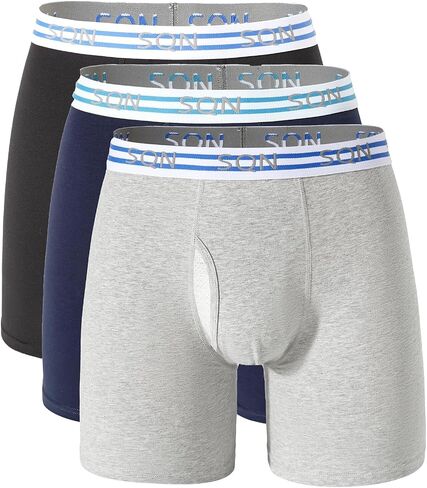 Men's Underwear Boxer Briefs Pack,Moisture Wicking & Breathable,Breathable Mens Underwear,Cotton Stretch 3-pack in Saudi Arabia