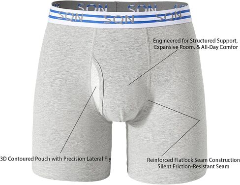 Men's Underwear Boxer Briefs Pack,Moisture Wicking & Breathable,Breathable Mens Underwear,Cotton Stretch 3-pack in Saudi Arabia