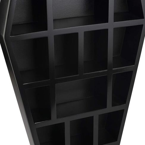 GUTE X-Large Wood Coffin Shelf, 20x11x5 Halloween Gothic Decor for Bathroom, Living Room or Bedroom- Black - - Comes Fully Assembled - Spooky Décor in Kuwait