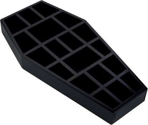 GUTE X-Large Wood Coffin Shelf, 20x11x5 Halloween Gothic Decor for Bathroom, Living Room or Bedroom- Black - - Comes Fully Assembled - Spooky Décor in Kuwait