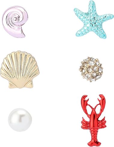 Betsey Johnson Women's Mermaid Jewels Lobster & Seashell Stud Earrings Set in Saudi Arabia
