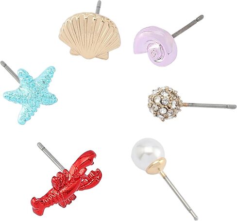 Betsey Johnson Women's Mermaid Jewels Lobster & Seashell Stud Earrings Set in Saudi Arabia