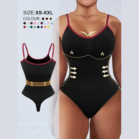 Shapewear for Women Bodysuit Tummy Control Seamless Sculpting Hip Enhancer Body Shaper with Spaghetti Strap in Saudi Arabia