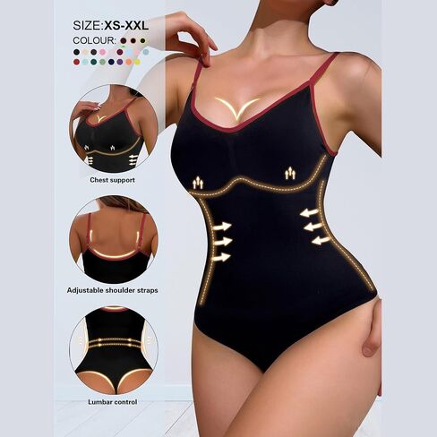 Shapewear for Women Bodysuit Tummy Control Seamless Sculpting Hip Enhancer Body Shaper with Spaghetti Strap in Saudi Arabia