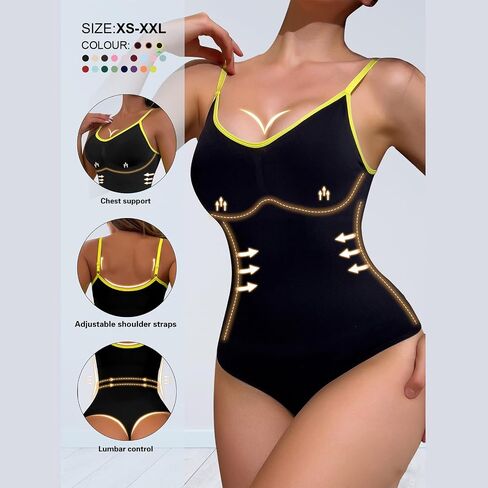 Shapewear for Women Bodysuit Tummy Control Seamless Sculpting Hip Enhancer Body Shaper with Spaghetti Strap in Saudi Arabia