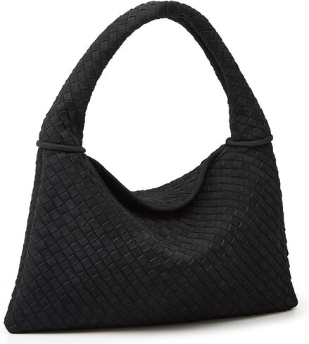 Slouchy Woven Suede Hobo Bags Women Trendy Suede Purse Crossbody Crescent Shoulder Satchel Work Bag Top Handle Tote Handbag in Kuwait