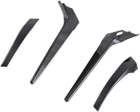 for Mitsubishi Pajero Sport 2020 Left Hand Drive 4PCS Carbon Fiber ABS Car Gear Shift Knob Frame Cover Trim in Saudi Arabia