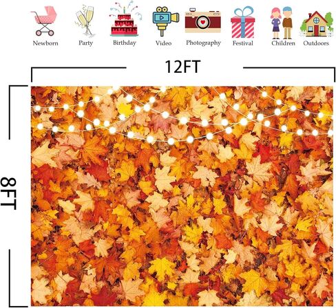 7x5FT Fall Autumn Photo Backdrop for Photography Maple Leaf Pumpkin Thanksgiving Day Harvest Background Fall Forest Party Decorations in Saudi Arabia