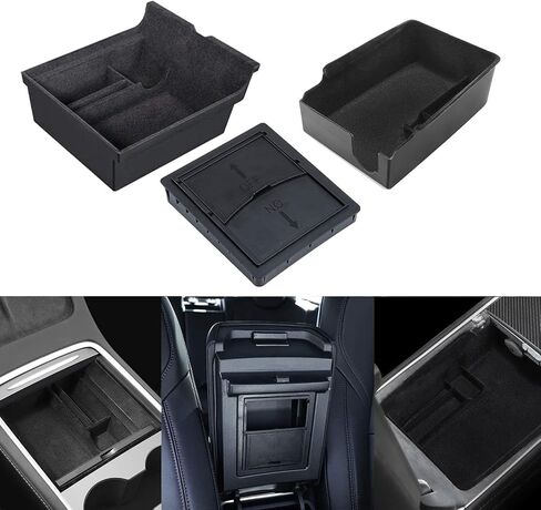 3PCS Center Center Console Tracher Fit for 2021 for Tesla Model 3/y Renrest Cubby Drawer Box Accessories in Saudi Arabia