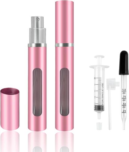 2 Pack Refillable Mini Perfume Atomizer Bottle，Portable Separate Bottles，Travel and Outings Spray Boxes Dispensers 5ml/0.2oz (Black) in Saudi Arabia