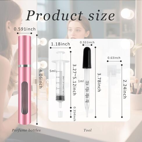 2 Pack Refillable Mini Perfume Atomizer Bottle，Portable Separate Bottles，Travel and Outings Spray Boxes Dispensers 5ml/0.2oz (Black) in Saudi Arabia