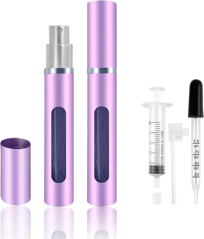 2 Pack Refillable Mini Perfume Atomizer Bottle，Portable Separate Bottles，Travel and Outings Spray Boxes Dispensers 5ml/0.2oz (Black) in Saudi Arabia